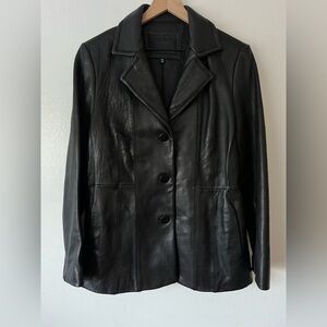 Vintage Avanti New York Black Leather Blazer